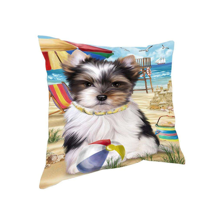 Pet Friendly Beach Biewer Terrier Dog Pillow PIL55836