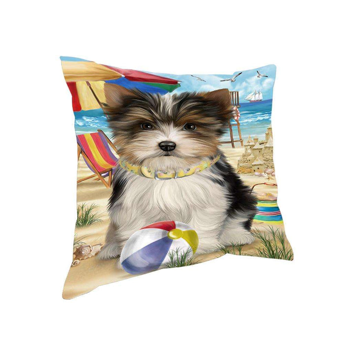 Pet Friendly Beach Biewer Terrier Dog Pillow PIL55840
