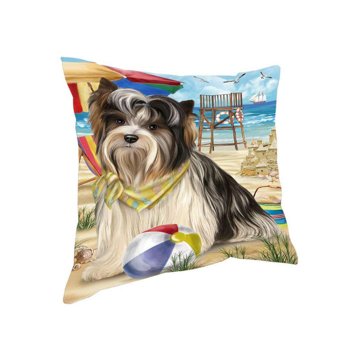 Pet Friendly Beach Biewer Terrier Dog Pillow PIL55844