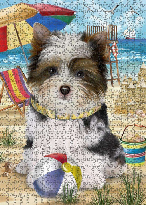Pet Friendly Beach Biewer Terrier Dog Puzzle with Photo Tin PUZL53685