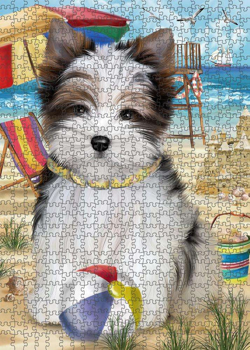 Pet Friendly Beach Biewer Terrier Dog Puzzle with Photo Tin PUZL53688
