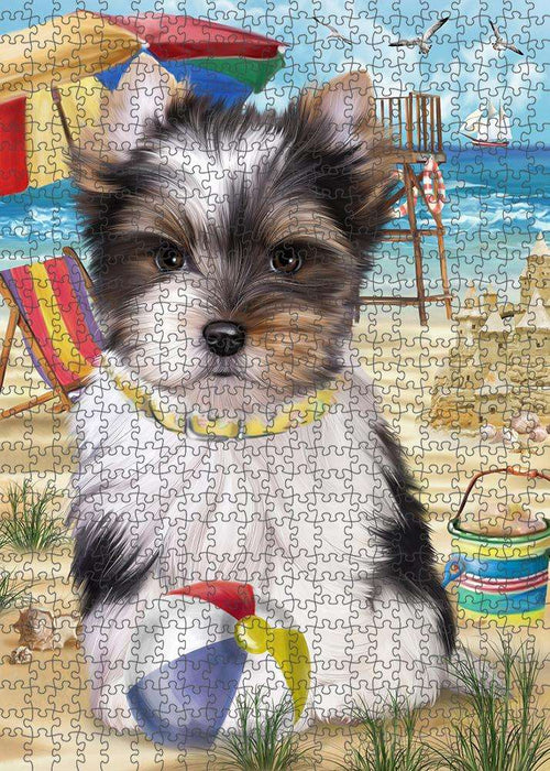 Pet Friendly Beach Biewer Terrier Dog Puzzle with Photo Tin PUZL53691