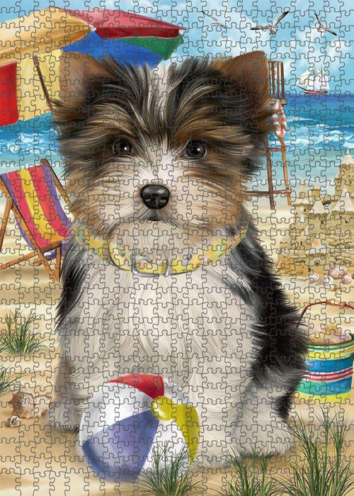 Pet Friendly Beach Biewer Terrier Dog Puzzle with Photo Tin PUZL53694