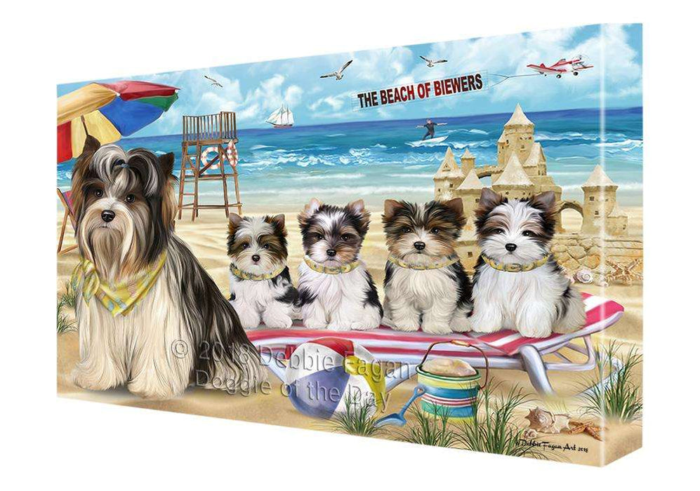 Pet Friendly Beach Biewer Terriers Dog Canvas Wall Art CVS65626