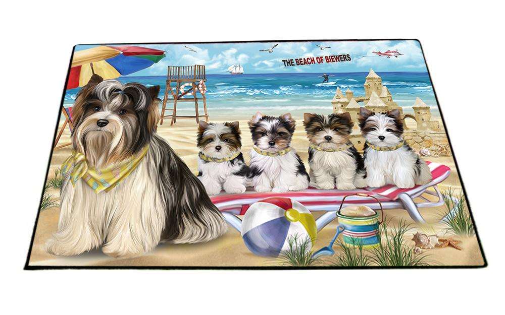 Pet Friendly Beach Biewer Terriers Dog  Floormat FLMS50235