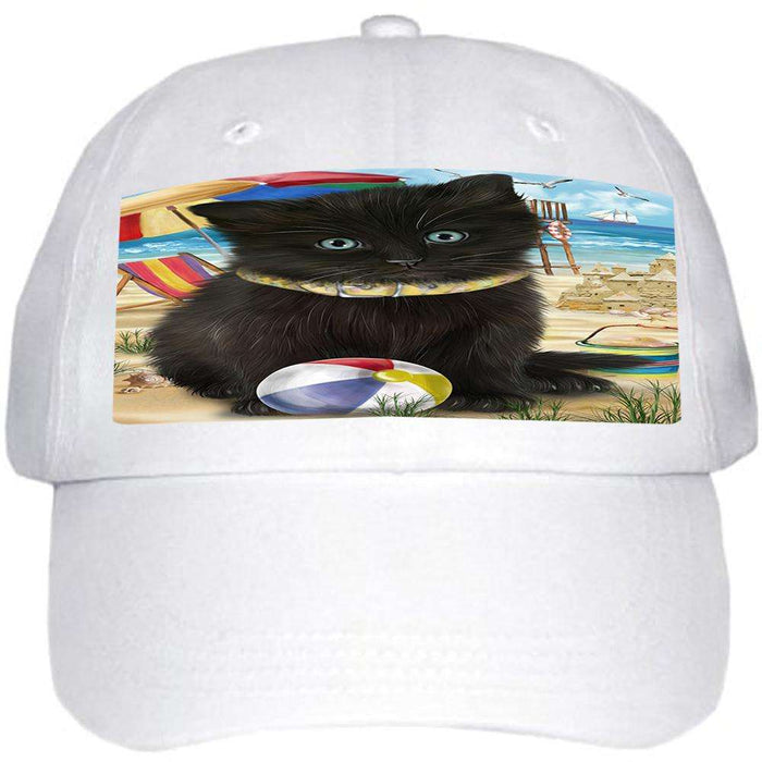 Pet Friendly Beach Black Cat Ball Hat Cap HAT58392