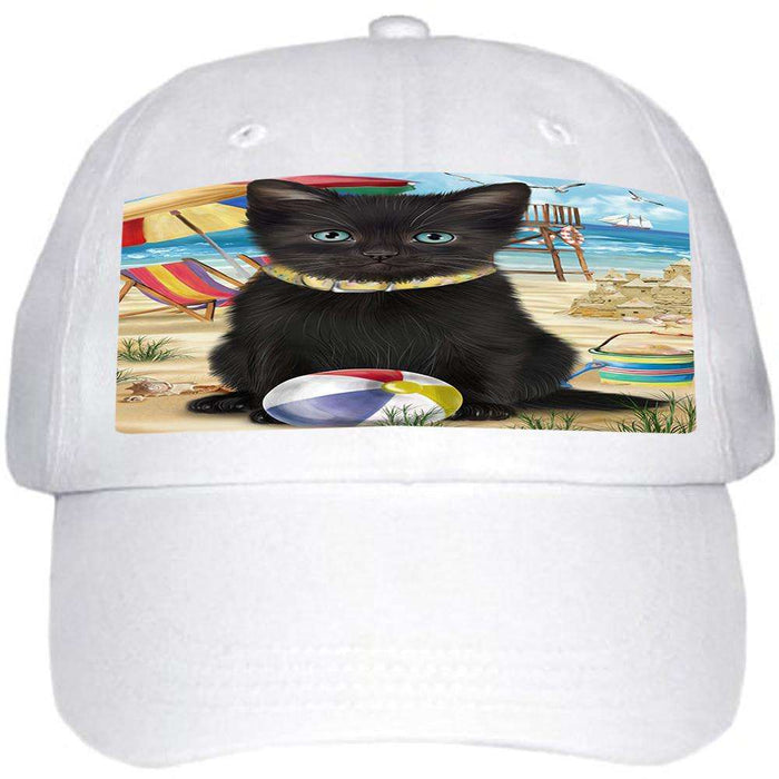 Pet Friendly Beach Black Cat Ball Hat Cap HAT58398