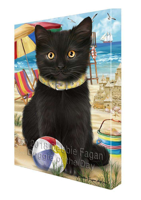 Pet Friendly Beach Black Cat Canvas Print Wall Art Décor CVS81224