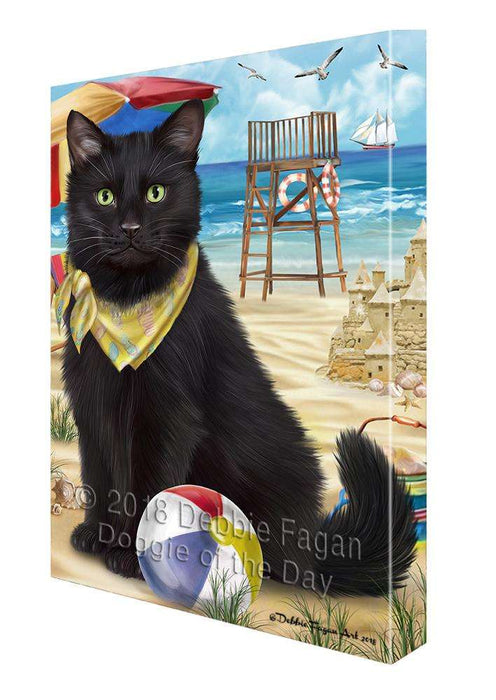Pet Friendly Beach Black Cat Canvas Print Wall Art Décor CVS81233