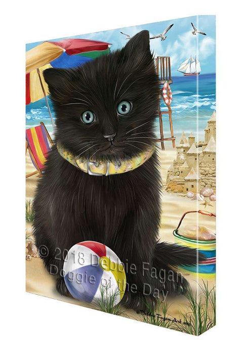 Pet Friendly Beach Black Cat Canvas Print Wall Art Décor CVS81242