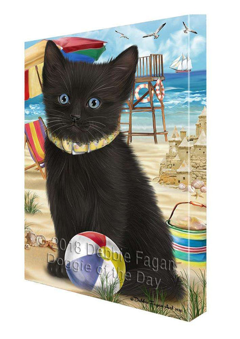 Pet Friendly Beach Black Cat Canvas Print Wall Art Décor CVS81251