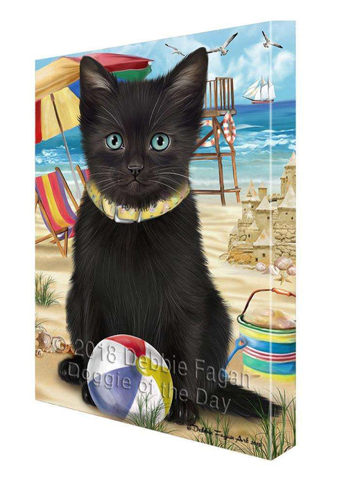 Pet Friendly Beach Black Cat Canvas Print Wall Art Décor CVS81260