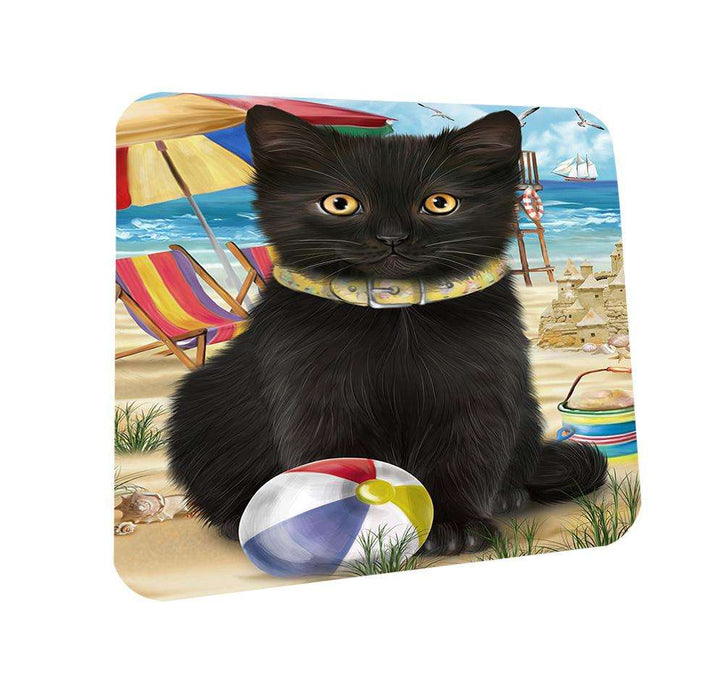 Pet Friendly Beach Black Cat Coasters Set of 4 CST51510