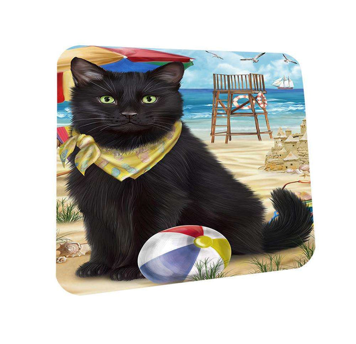 Pet Friendly Beach Black Cat Coasters Set of 4 CST51511