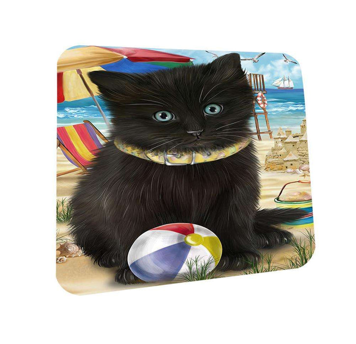 Pet Friendly Beach Black Cat Coasters Set of 4 CST51512