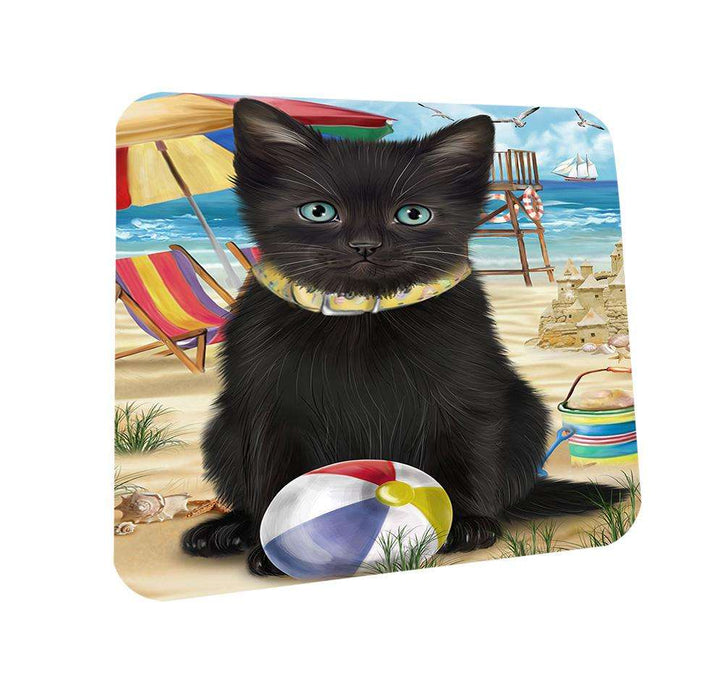 Pet Friendly Beach Black Cat Coasters Set of 4 CST51514