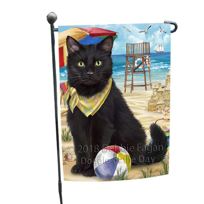 Pet Friendly Beach Black Cat Garden Flag GFLG51549