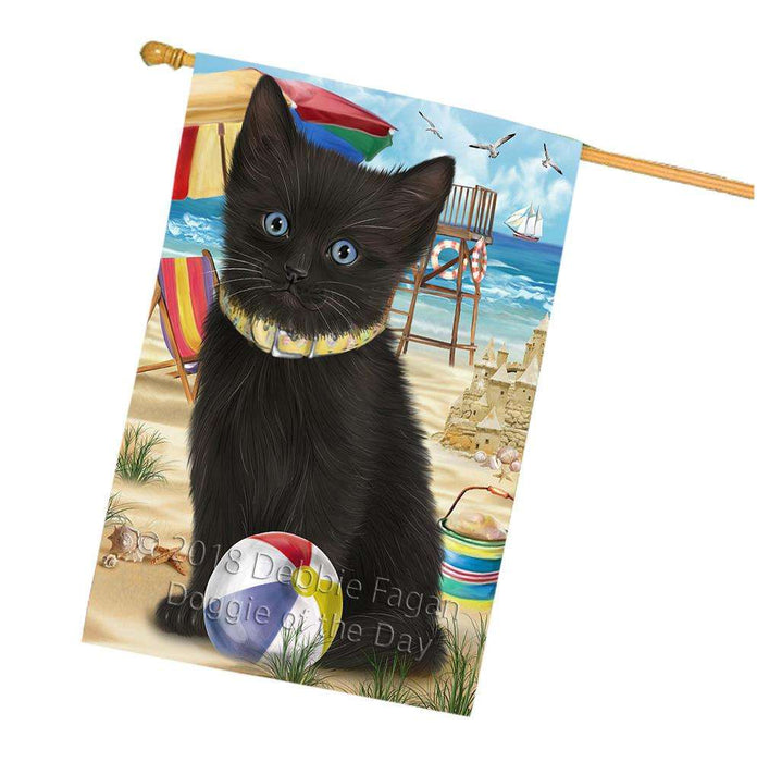 Pet Friendly Beach Black Cat House Flag FLG51687