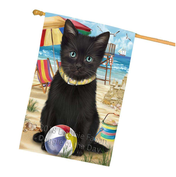 Pet Friendly Beach Black Cat House Flag FLG51688