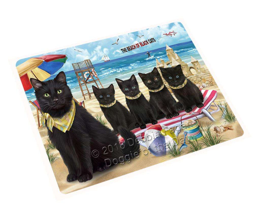 Pet Friendly Beach Black Cat Large Refrigerator / Dishwasher Magnet RMAG69798