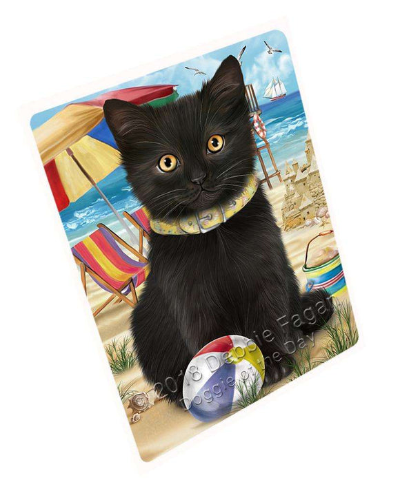 Pet Friendly Beach Black Cat Large Refrigerator / Dishwasher Magnet RMAG69804