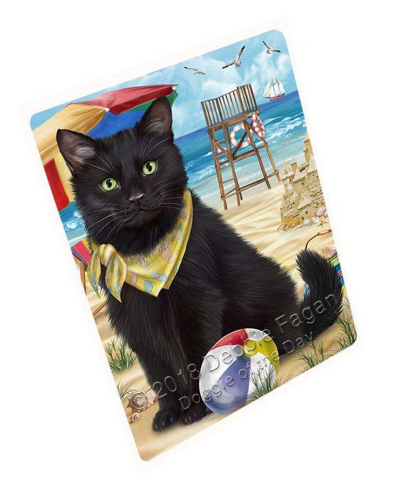 Pet Friendly Beach Black Cat Large Refrigerator / Dishwasher Magnet RMAG69810