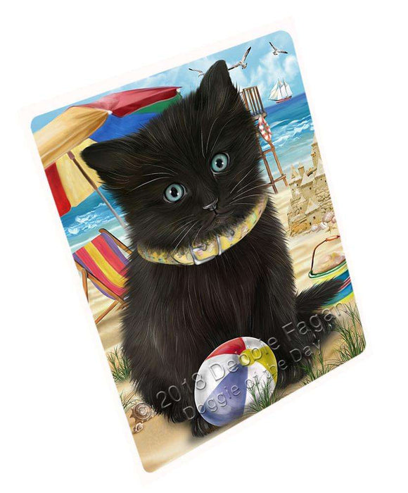 Pet Friendly Beach Black Cat Large Refrigerator / Dishwasher Magnet RMAG69816