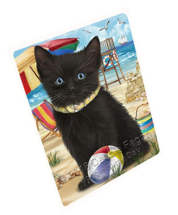 Pet Friendly Beach Black Cat Large Refrigerator / Dishwasher Magnet RMAG69822