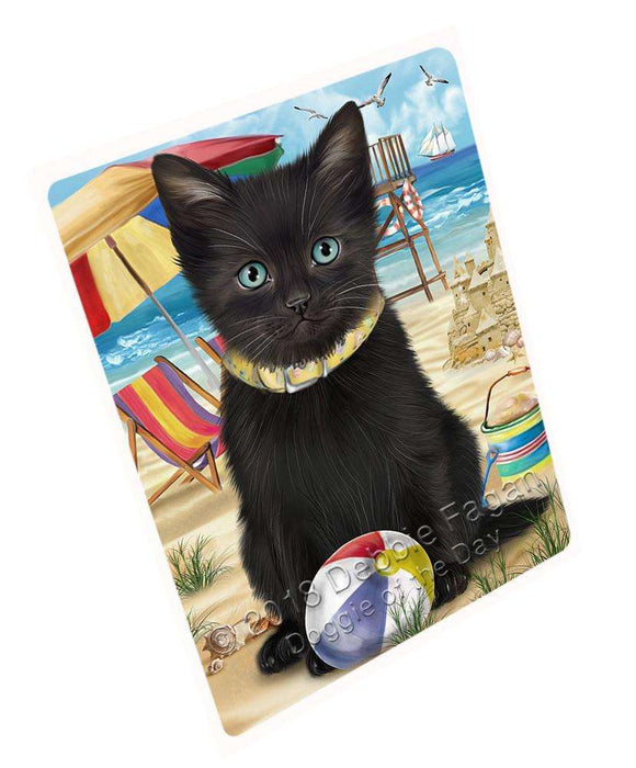 Pet Friendly Beach Black Cat Large Refrigerator / Dishwasher Magnet RMAG69828