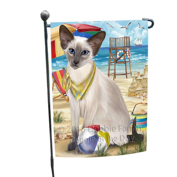 Pet Friendly Beach Blue Point Siamese Cat Garden Flag GFLG54224