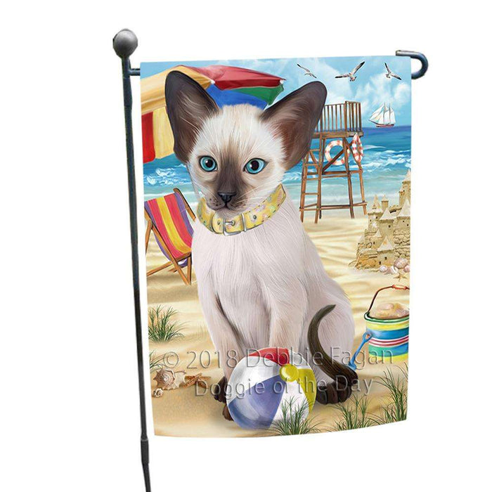 Pet Friendly Beach Blue Point Siamese Cat Garden Flag GFLG54226