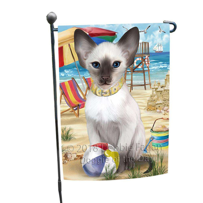 Pet Friendly Beach Blue Point Siamese Cat Garden Flag GFLG54227