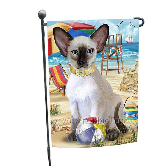 Pet Friendly Beach Blue Point Siamese Cat Garden Flag GFLG54228