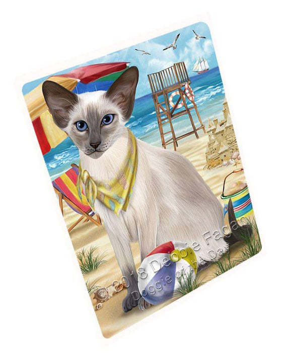 Pet Friendly Beach Blue Point Siamese Cat Large Refrigerator / Dishwasher Magnet RMAG85854