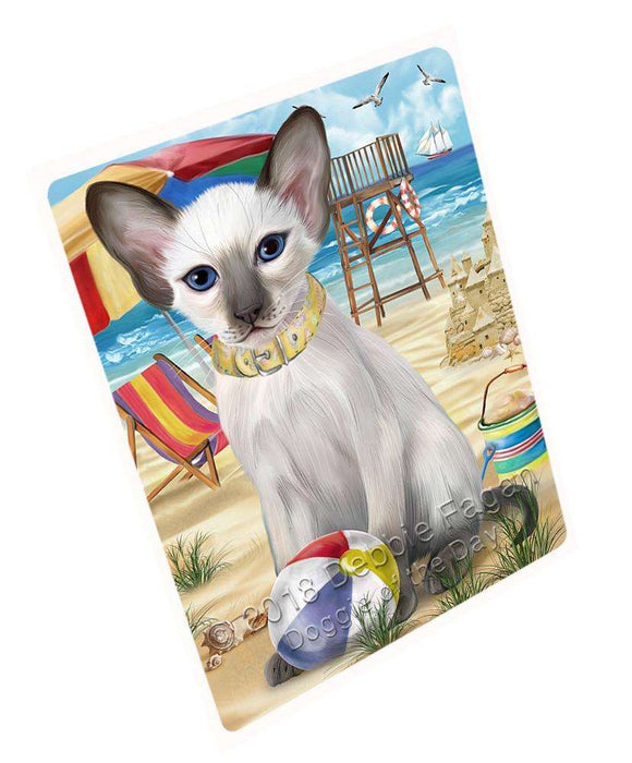 Pet Friendly Beach Blue Point Siamese Cat Large Refrigerator / Dishwasher Magnet RMAG85860