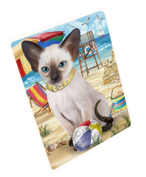 Pet Friendly Beach Blue Point Siamese Cat Large Refrigerator / Dishwasher Magnet RMAG85866