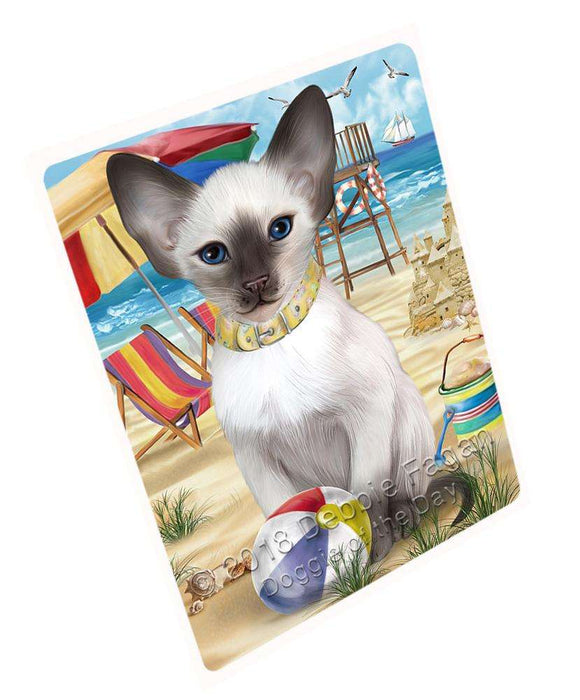 Pet Friendly Beach Blue Point Siamese Cat Large Refrigerator / Dishwasher Magnet RMAG85872