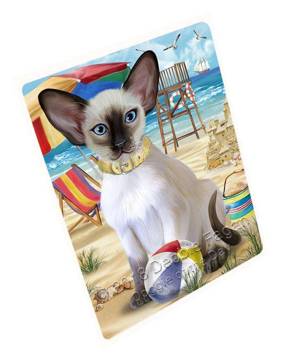 Pet Friendly Beach Blue Point Siamese Cat Large Refrigerator / Dishwasher Magnet RMAG85878