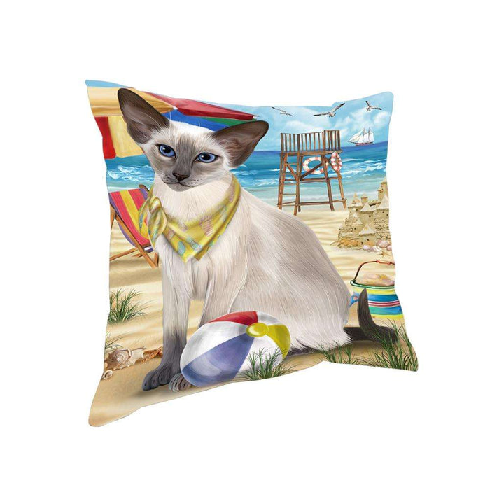 Pet Friendly Beach Blue Point Siamese Cat Pillow PIL73272