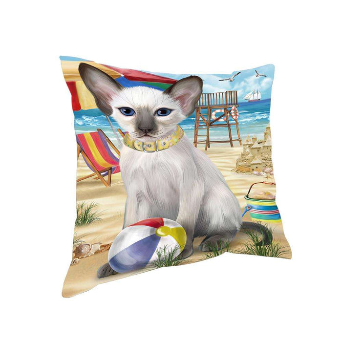 Pet Friendly Beach Blue Point Siamese Cat Pillow PIL73276