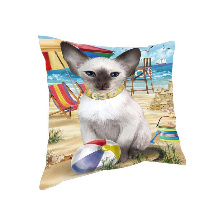 Pet Friendly Beach Blue Point Siamese Cat Pillow PIL73284