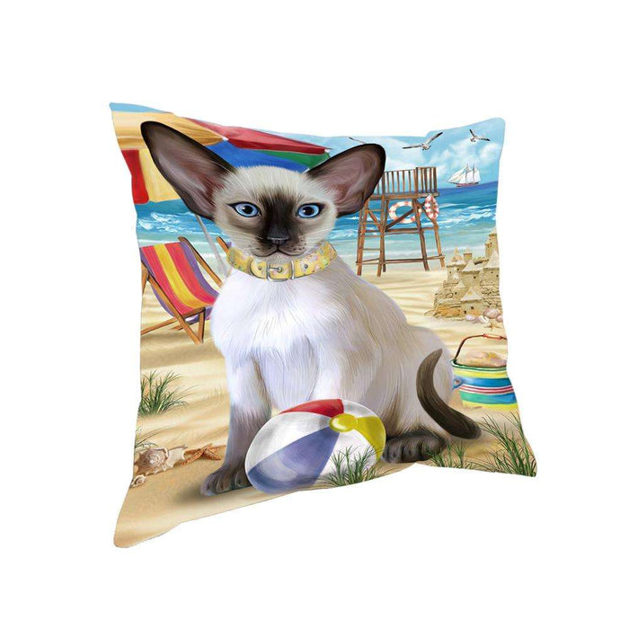 Pet Friendly Beach Blue Point Siamese Cat Pillow PIL73288