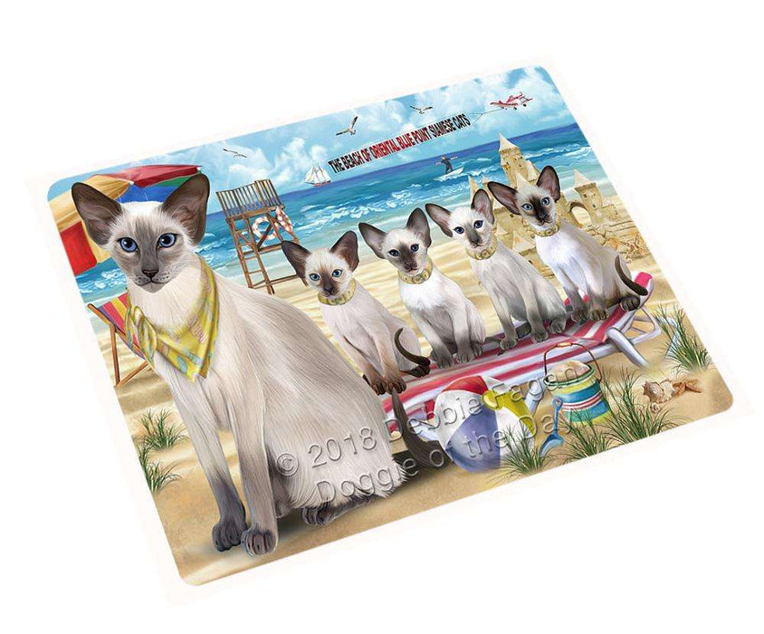 Pet Friendly Beach Blue Point Siamese Cats Large Refrigerator / Dishwasher Magnet RMAG85848