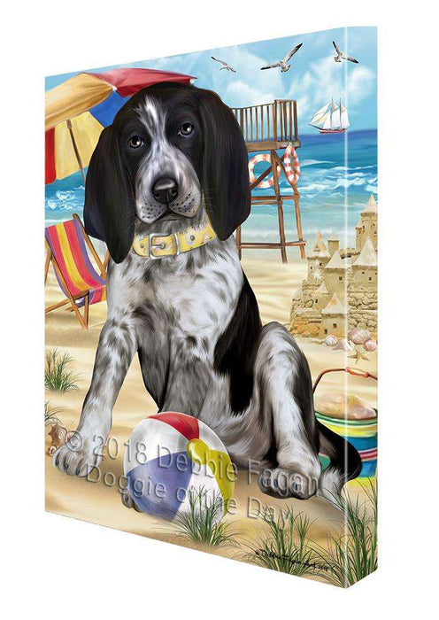 Pet Friendly Beach Bluetick Coonhound Dog Canvas Wall Art CVS65716