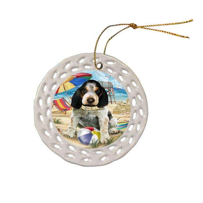 Pet Friendly Beach Bluetick Coonhound Dog Ceramic Doily Ornament DPOR49999