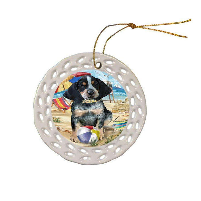 Pet Friendly Beach Bluetick Coonhound Dog Ceramic Doily Ornament DPOR50000