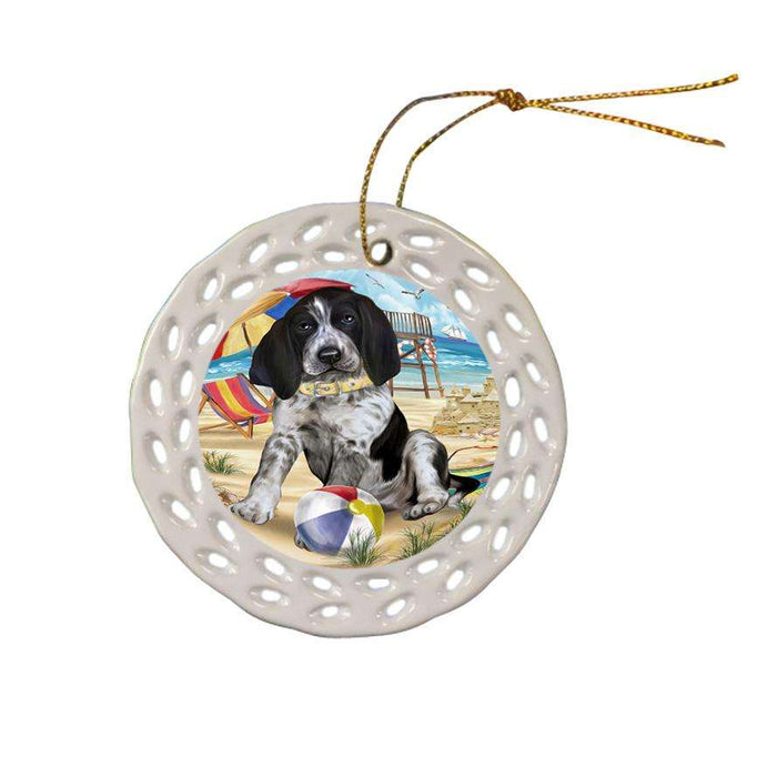 Pet Friendly Beach Bluetick Coonhound Dog Ceramic Doily Ornament DPOR50002