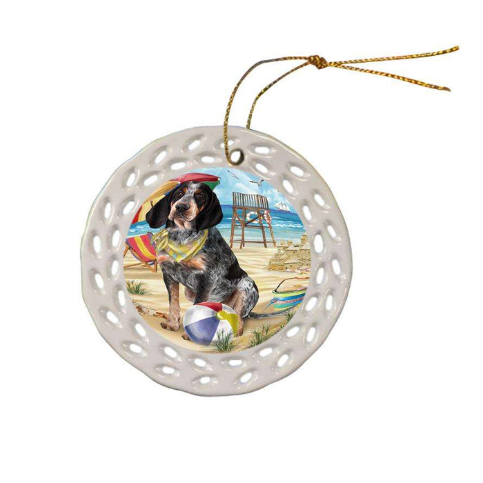 Pet Friendly Beach Bluetick Coonhound Dog Ceramic Doily Ornament DPOR50003