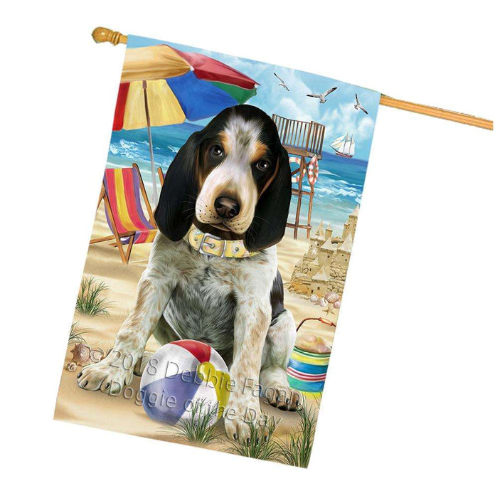 Pet Friendly Beach Bluetick Coonhound Dog House Flag FLG49964