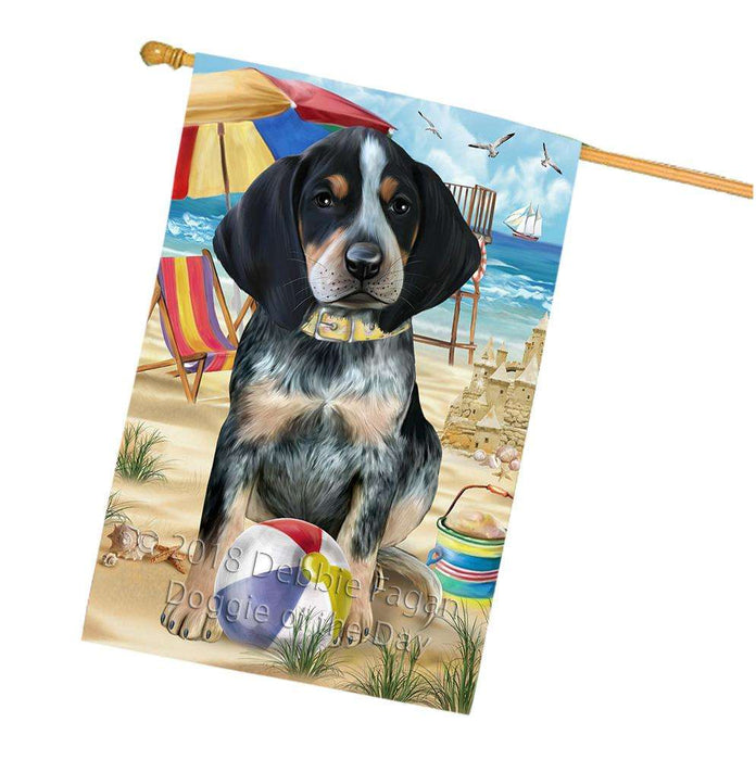 Pet Friendly Beach Bluetick Coonhound Dog House Flag FLG49965